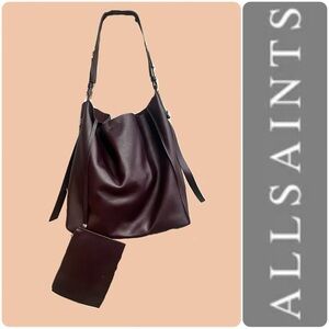 Beautiful chocolate leather Allsaints hobo bag